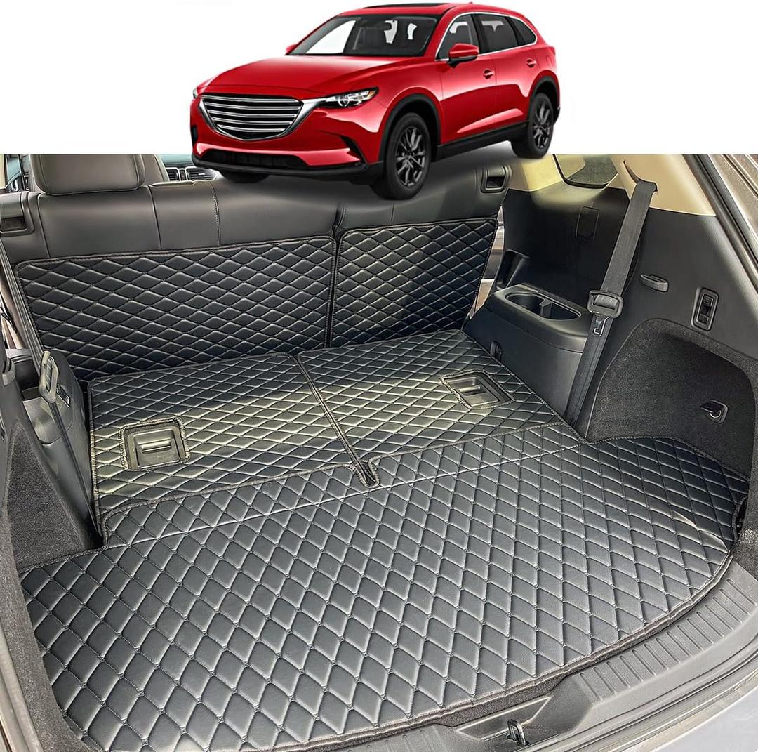 Cargo Mat Compatible with 2016-2023 Mazda CX-9 Trunk Mat (2nd-Row Bench Seat) Cargo Liners for Mazda CX9