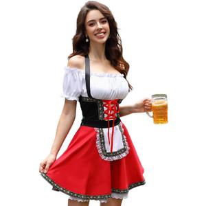 Oktoberfest Costumes Women German Bavarian Dirndl Dresses Beer Carnival Costume XL