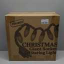 Christmas Decorations - 17Ft Christmas Giant Socket String Lights, with C26 Waterproof Jumbo Multicolored Light Bulb for Outdoor Indoor Outside Holiday Yard Garden Decor, 10 Lights