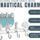 Comfify Vintage Seashell Coat Hook Hanger Rustic Cast Iron Wall Hanger w/4 Decorative Hooks - Includes Screws and Anchors - Beach House Decor - Antique White