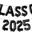 KatchOn, Black Class of 2025 Balloons - 16 Inch | Graduation Balloons for Grad Decorations Class of 2025 | Graduation Decorations 2025 | Black Grad Party Decor
