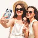 Compatible for iPhone 13 Pro Case Compatible with MagSafe [6ft Drop Tested] Rugged Shockproof Protective Phone Case for Women Men Summer Coastal Sea Shell Ocean Collage Blue Aesthetic Design