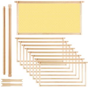 Colingmill 10 Packs Bee Hive Frames Deep Unassembled Bee Frames with Nails Pine Wooden Beekeeping Beehive Frame Pre Drilled Holes for Beekeeping Supplies