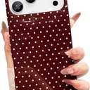 Jmltech for iPhone 17 Pro Case Women Girly Aesthetic Trendy Polka Dot Phone Cases Simple Design Retro Slim Drop Protection Protective Cover for iPhone 17 Pro Burgundy Red (Wine)
