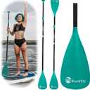 SUP Paddle, Stand Up Paddle Board Paddle Lightweight Adjustable 4-Piece Aluminium Kayak Paddles, Unique Lock Design Floating Alloy Shaft Paddle for Paddle Board (Lake Blue)