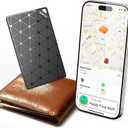 Wallet Tracker Card, [Apple MFi Certified] Ultra-Thin Item Finder Works with Apple Find My (iOS Only), Over 5-Year Battery Life, Slim Bluetooth Tracking Tag for Wallet, Luggage, Passport & Bags-Black