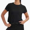 Mippo Workout Tops for Women Short Sleeve Yoga Shirts Athletic Gym Running Crop Top Loose Fit, S