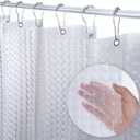 LiBa Waterproof PEVA 8G Shower Curtain, Plastic for Shower Stall, Bathtubs, Heavy Duty Bathroom Shower Curtain, Weighted Magnets,Rustproof Grommets - 3D Cat Eyes Pattern, 72"x72"