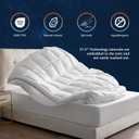Temperature Regulating Pillow Top Mattress Topper Featuring with 37.5 Technology Full Size - 300 Thread Count Cotton Blend Cover Quilted Fitted Mattress Protector with 8-18" Deep Pocket