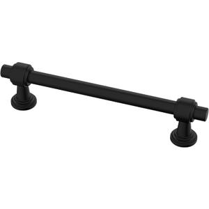 Alzassbg 10 Pack Matt Black Cabinet Pulls, 5 Inch(128mm) Hole Centers Cabinet Handles Kitchen Hardware Straight Bar for Cabinets and Drawer AL3505MB