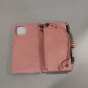 Defencase Compatible with iPhone 12 Pro Max Case Wallet with RFID Blocking Card Holder for Women Men, PU Leather Magnetic Snap Flip Zipper Strap Wallet Phone Case Fit for iPhone 12 Pro Max, Rose Pink