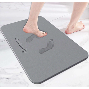 Bath Stone Mats Diatomaceous Earth Bath Mat Fast Water Drying Super Absorbent Diatomite Mat with Non-Slip for Bathroom Shower Floor,Kitchen Absorbent Pad,15.35x23.62inch,Grey,Hard 1-Pack