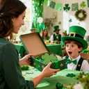 2 x St. Patrick's Day Shamrock Decorations,Wooden Saint Patrick Day Irish Ornament Wood Sign Tiered Tray Decor Set of 4,Green Clover Table Top Decoration for Home, Shelf, Door,Office Party