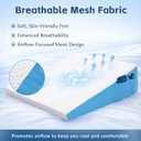 Wedge Pillow for Sleeping, 7.5" Bed Wedge After Surgery, Back Pain Relief, Memory Foam Pillow Triangle Incline Wedge for Back Support, Leg Elevation (White,Blue) 