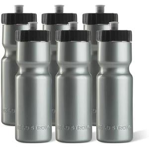 50 Strong Sports Water Bottles – Reusable 22 oz BPA-Free Plastic Bottles with Pull Top Cap – Made in USA – Top Rack Dishwasher Safe – Fits Most Bike Cages Brand