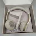 Wireless Headset with Mic for Work, Bluetooth Headset with Microphone, AI Noise Canceling Mic & USB Dongle, Wireless Headphones with Mic Mute & Charging Base for Office/Call Center/Laptop/Zoom (Champagne Gold & White)