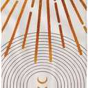 70s Boho Mid Century Sun Abstract Bathroom Bath Dish Hand Towels, Beige Minimalist Aesthetics Moon Phase Sunrise Sunlight Arch Art Kitchen Wash Towel for Bathroom Sports Hotel Gym Spa Tea Room