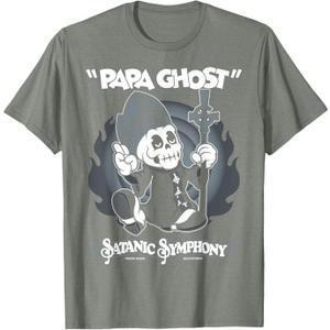 Papa Ghost - Vintage Cartoon Satanic Symphony Creepy Cute T-Shirt Large