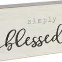 Mini Wood Block Sign (Simply Blessed) 4.25"L x 2.75"H x 0.5"D