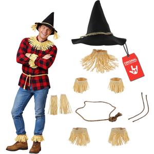 Nicky Bigs Novelties Wizard Felt Hat Witch Sorcerer Hats Adult Costume Scarecrow Accessory for Halloween (Black/Brown)