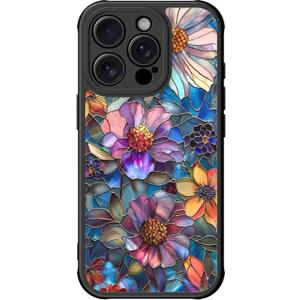 DEENAKIN for iPhone 15 Pro Case Cute,Aesthetic Floral Hard Shell Cover | Compatible with Magsafe,Trendy Unique Cool Retro Western Coquette Protective Slim Phone Cover for Women Girls