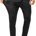 Mens Sweatpants with Zipper Pockets - Lightweight Athletic Joggers for Workout, Running, Gym, Track, Casual Wear (Black, M)