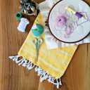 Cacala 100% Turkish Cotton Kitchen Tea Towels, Highly Absorbent Luxury Soft Quick Drying Dish Towel with Hanging Loop for Gym, Yoga, Bath, Sports, Cleaning and Kitchen (23 x 36), Yellow