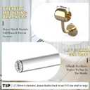 8FT acrylic curtain rod set for 96"windows, 1 1/2" diameter clear acrylic curtain rod with twenty curtain rings. Three gold yellow wall mounted brackets. Modern & clear look.