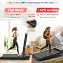 Walking Pad Treadmill 10% Incline, Foldable Handle, Under Desk Treadmill
3.0HP Quiet BLDC Drive Walking Pad, 1-5 MPH Speed, 300 lbs Capacity, LED Display, Portable Treadmill for Home