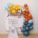 Balloons Combination, 91 Pcs Cow and Clouds Party Balloons Garland Arch Kit,Slate Blue,Natural Sand Cloud,Retro Burnt Orange,Mustard Yellow Balloon for Birthday Party