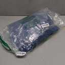 Denim Dress for Women Puff Long Sleeve, Mock Neck Babydoll Jean Mini Dress with Tie and Pocket (Large, Medium Blue)