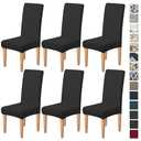 Dioxide High Stretch Chair Covers for Dining Chairs, Washable Dining Chair Covers Set of 6, Soft Dining Chairs Seat Covers, Parsons Chair Slipcover Protectors for Home Hotel Restaurant Banquet