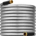 130 ft Stainless Steel Garden Hose - 2025 Upgraded Metal Water Hoses with 3/4" Solid Brass Fitting, Extra Strength Materials - Lightweight,Ultra Flexible,Durable,Kink-Less Water Hoses For Yard Camper