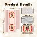 KEUSPI Christmas Nutcracker Kitchen Towels, Nutcracker Christmas Decor, Pink Striped Xmas Soldier Decorative Hand Dish Tea Towels for Bathroom Kitchen, 16x24 Inches (Red Striped Christmas Walnut Candies)