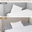 2-in-1 King Bed Wedge Pillow for Headboard Gap, Fills 06" Gaps, Rotates for Two Angles & Heights, Pressure Lock Design Keeps in Place, Dual Side Pockets, Removable Cover, Gray, 76"x10"x8"