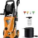 5000PSI Electric Pressure Washer 2025 2.8GPM High Power Washer with 4 Pressure Nozzle and Soap Bottle for Home, Car Washing, Fence Cleaning, Patio (Orange)