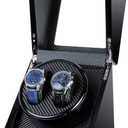 Kalawen Watch Winder for Rolex, Automatic Watch Winder Box, Double Watch Winder with Japanese Quiet Motor Battery Powered or AC Adapter Black