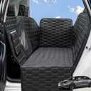 Dog Seat Covers for Tesla Model Y,Dog Hammock for Tesla with Side Flaps, 100% Waterproof Model Y Dogs Accessories with Mesh Window & Headrest Protector Easy Clean up Pet Car Seat Cover