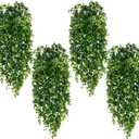 Waipfaru 4Pcs Fake Hanging Plants 2.7ft Fake Plants Eucalyptus Leaves UV Resistant Fake Vines Ivy Artificial Plants Outdoor Faux Plants Indoor Bedroom Living Room Boho Wall Porch Shelf Decor