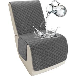 Arfntevss Waterproof Recliner Sectional Couch Covers for Reclining Sectional L Shape Sofa Cover Non Slip Washable Recliner L Shaped Slipcover Dog Additional Seat Protector (1 Seat Cover, Dark Gray)