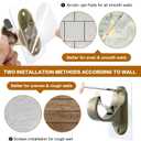 No Drilling Curtain Rod Brackets, Self Adhesive Curtain Holders, Adjustable Stick on Wall Curtain Rod Hooks Hanging for Bathroom Kitchen Home (16 Pack) (Retro Color)