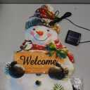 Lighted Christmas Garden Flag 22x13, 8 Modes Double Sided Solar Christmas Decorations Outdoor LED Navidad Flag, Yard Decorations for Xmas Patio Lawn Porch (Snowman Multicolor)