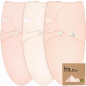 3-Pack Organic Baby Swaddle Sleep Sacks - Swaddles for Newborns, Infant 0-3 Months, Baby Girls, Boys, Soft & Snug Newborn Sleep Sack, Nursery Swaddling Blankets (Angelic) (One Size, Angelic)