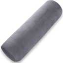 1 MIDDLE ONE Body Pillow for Adults, Bolster Pillow with Removable Velvet Cover, Long Round Pillow for Bed, 24 x 7.87 Inches, Grey