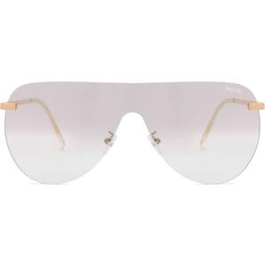 NYS Collection Rimless Oversized Flat Top Shield Sunglasses for Men Women  Aviator Style, 100% UV400 Protection (Clear)