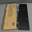 TECKNET Wired Keyboard,Silent USB Keyboard for Office,Spill-Resistant,Slim Full-Size Membrane Layout,Plug and Play for PC/Laptop/Mac-No Backlit