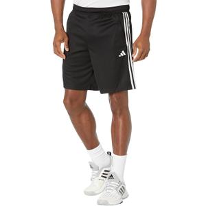 adidas Men's Train Essentials Piqu 3-Stripes Shorts (Black/White), XS 11''