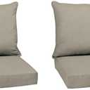 Arden earthFIBER Outdoor Deep Seat Cushion Set (2-Pack), 24 in x 24 in, Weather-Proof, Rain-Proof, Fade Resistant Patio Cushion for Chair, Sofa, and Couch Sandbar Taupe Texture