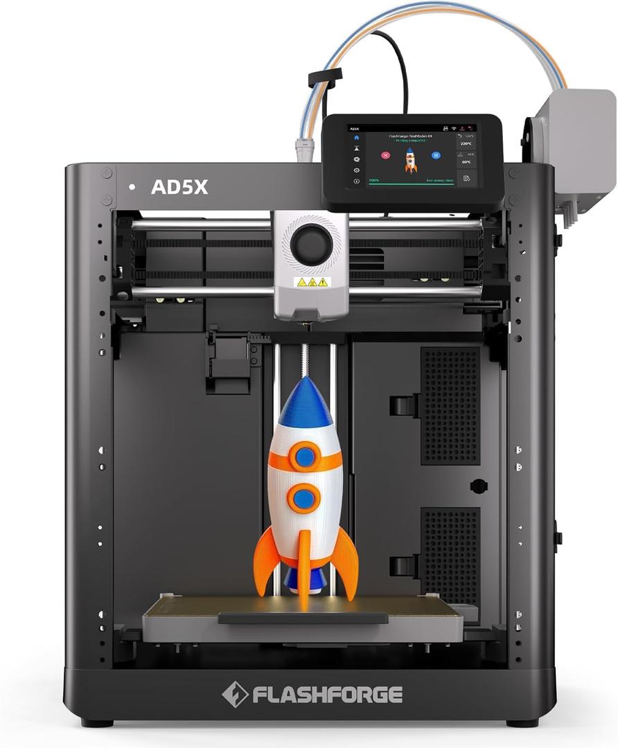 Flashforge AD5X Multicolor 3D Printer, 600mm/s High-Speed 3D Printer with 300C Nozzle, Auto Leveling and PEI Flexible Plate, 220x 220 x220mm