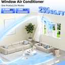 Antarctic Star 6,000 BTU Window Air Conditioner, Window AC Unit, Cools Rooms up to 250 Sq.Ft., 6 in 1 Modes Air Conditioner Window Unit with Remote Control, Easy to Install, Energy Saving, White